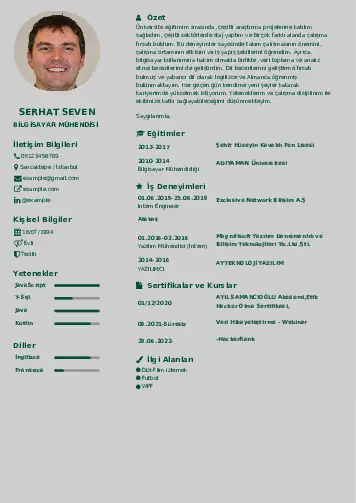 Bilgisayar Mühendisi CV Örnekleri cv indir